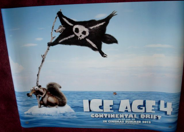 ICE AGE 4 CONTINENTAL DRIFT: Advance UK Quad Film Poster