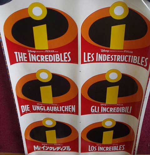 INCREDIBLES, THE: Titles Large Cinema Cling