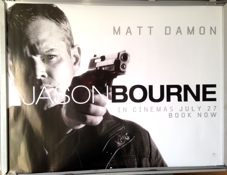Cinema Poster: JASON BOURNE 2016 (White Close Up Quad) Matt Damon Cinema Poster: JASON BOURNE 2016 (White Close Up Quad) Matt Damon
