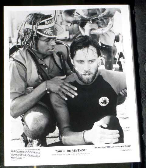 JAWS THE REVENGE: Publicity Still Mario Van Peebles and Lance Guest JAWS THE REVENGE: Publicity Still Mario Van Peebles and Lance Guest