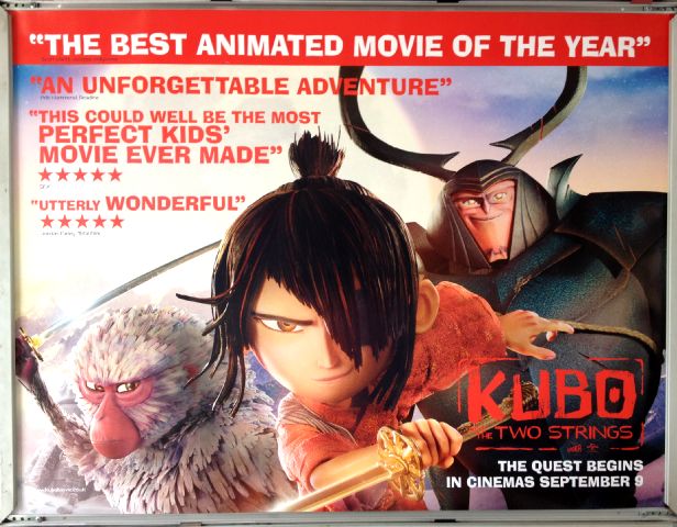 Cinema Poster: KUBO AND THE TWO STRINGS 2016 (Review Quad) Charlize Theron Matthew McConaughey 