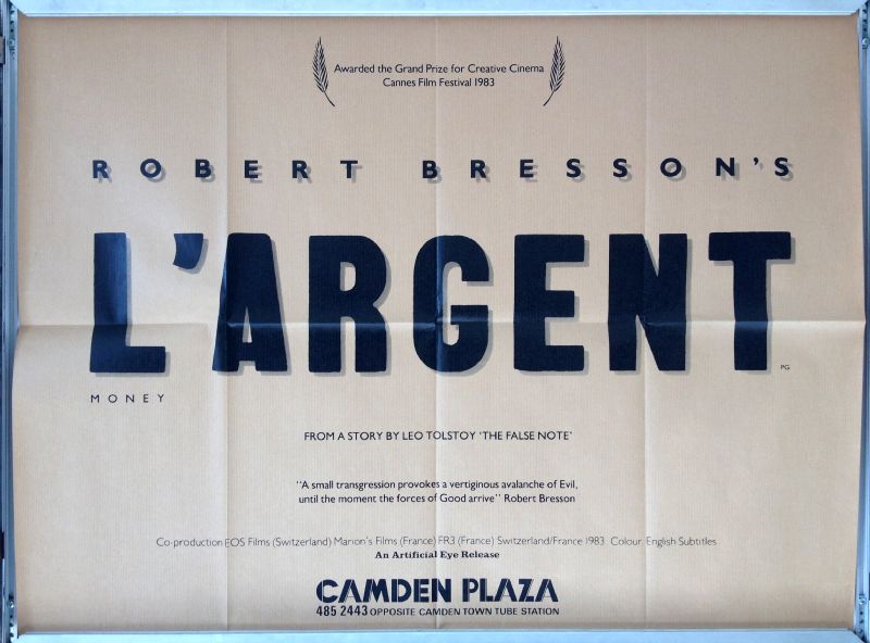 Cinema Poster: L'ARGENT aka MONEY 1983 (Quad) Robert Bresson Christian Patey
