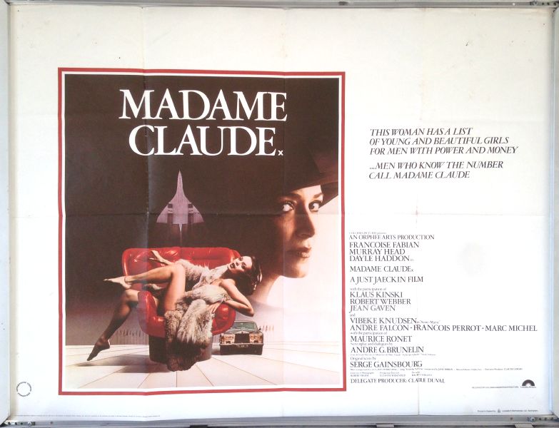 Cinema Poster: MADAME CLAUDE 1977 (Quad) Franoise Fabian Murray Head