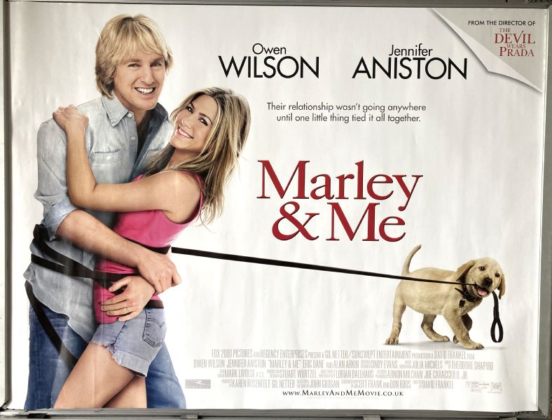 Cinema Poster: MARLEY & ME 2009 (Quad) Jennifer Aniston Owen Wilson