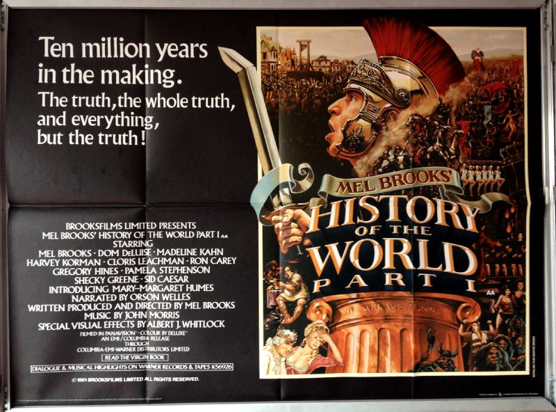 Cinema Poster: MEL BROOKS' HISTORY OF THE WORLD PART I 1981 (Quad) Madeline Kahn