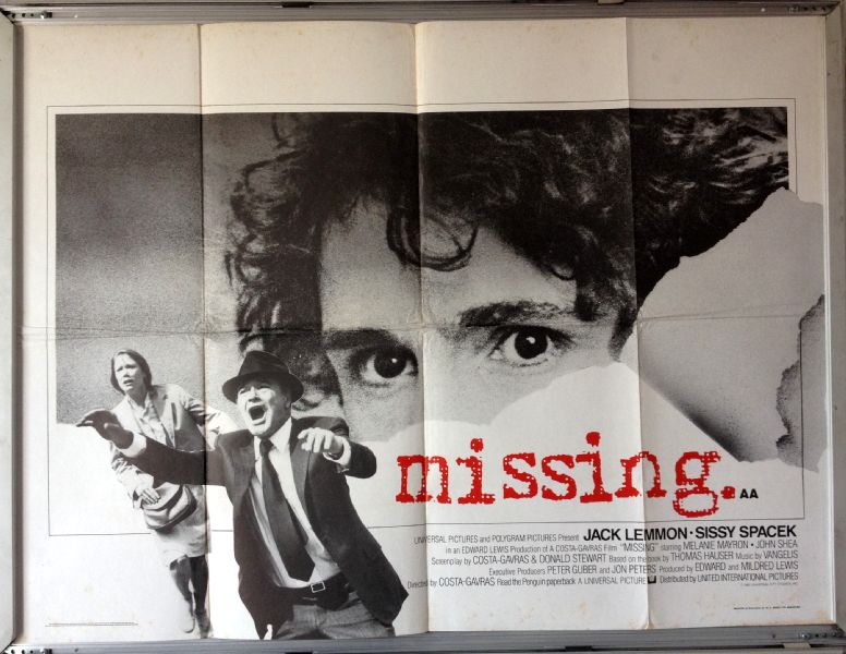 Cinema Poster: MISSING 1982 (Quad) Sissy Spacek Jack Lemmon