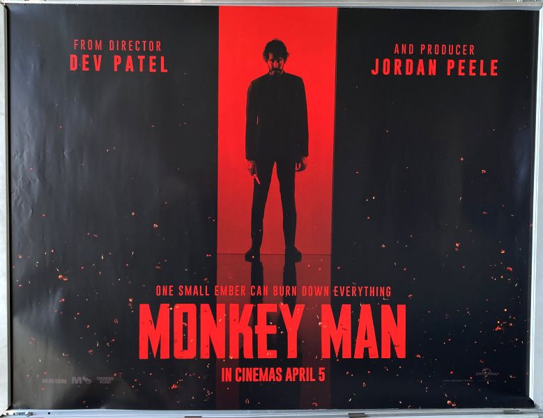 Cinema Poster: MONKEY MAN 2024 (Quad) Dev Patel Sharlto Copley Pitobash