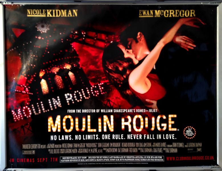 Cinema Poster: MOULIN ROUGE 2001 (Main Quad) Ewan McGregor Nicole Kidman Cinema Poster: MOULIN ROUGE 2001 (Main Quad) Ewan McGregor Nicole Kidman