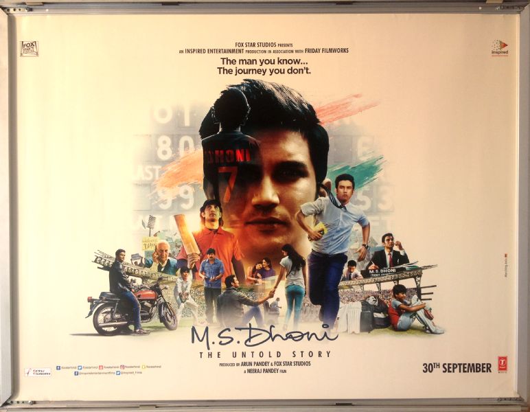 Cinema Poster: M S DHONI THE UNTOLD STORY 2016 (Quad) Sushant Singh Rajput