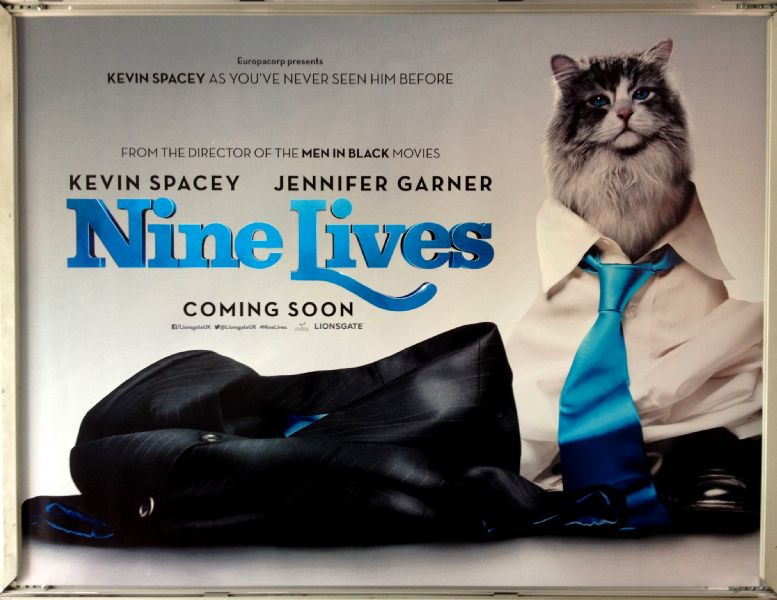 Cinema Poster: NINE LIVES 2016 (Advance Quad) Kevin Spacey Jennifer Garner 