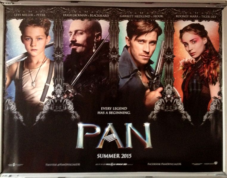 Cinema Poster: PAN 2015 (Faces Quad) Hugh Jackman Garrett Hedlund Rooney Mara