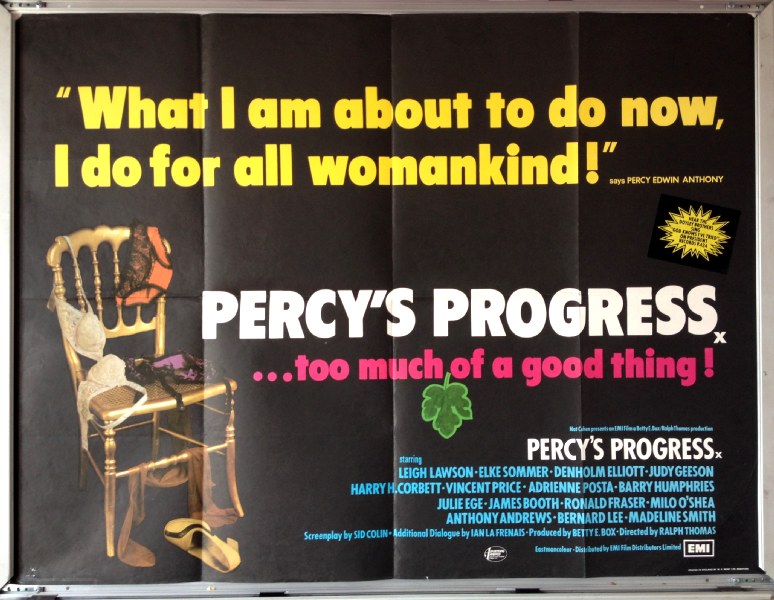 Cinema Poster: PERCY'S PROGRESS 1974 (Quad) Leigh Lawson Elke Sommer