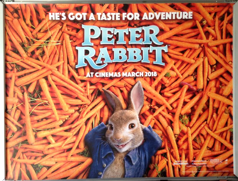 Cinema Poster: PETER RABBIT 2018 (Carrots Quad) Margot Robbie Sam Neill