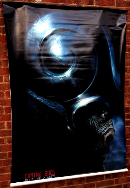 Cinema Banner: PLANET OF THE APES 2001 (Apehead) Mark Wahlberg Tim Roth Charlton Heston