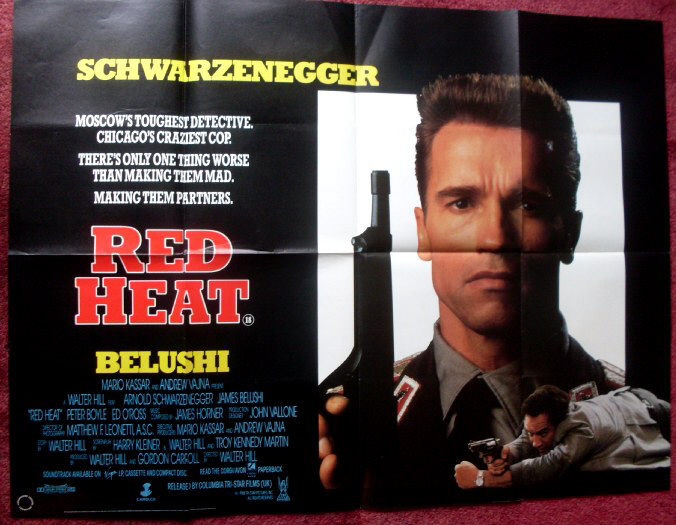 RED HEAT: UK Quad Film Poster