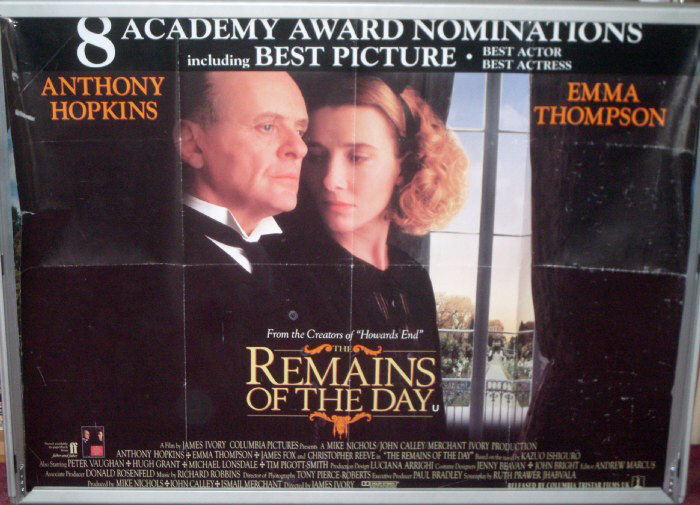 REMAINS OF THE DAY, THE: UK Quad Film Poster