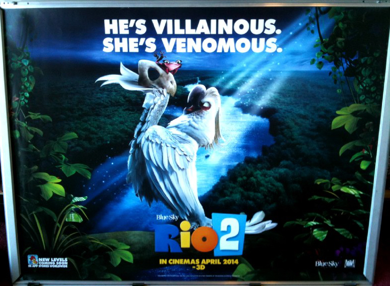 Cinema Poster: RIO 2 2014 (Venomous Quad) Anne Hathaway Leslie Mann
