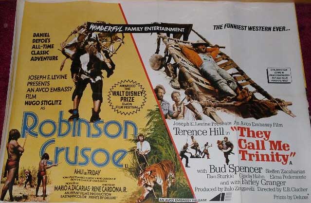 ROBINSON CRUSOE/THEY CALL ME TRINITY: Double Bill UK Quad Film Poster