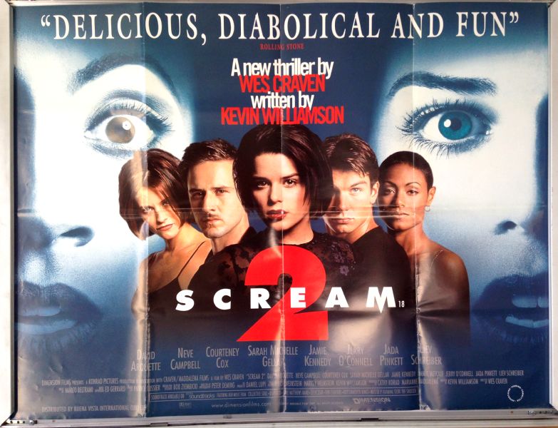 Cinema Poster: SCREAM 2 1997 (Main Quad) David Arquette Neve Campbell Cinema Poster: SCREAM 2 1997 (Main Quad) David Arquette Neve Campbell