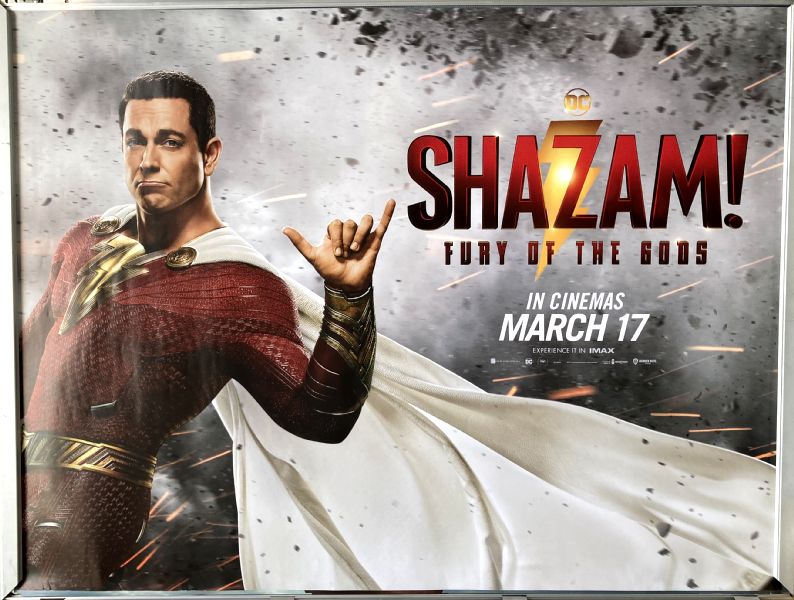 Cinema Poster: SHAZAM THE FURY OF THE GODS 2019 (Advance Quad) Zachary Levi Mark Strong Asher Angel