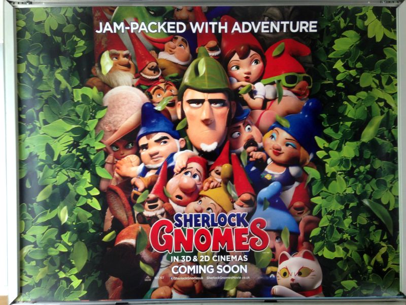 Cinema Poster: SHERLOCK GNOMES 2018 (Hedge Quad) Emily Blunt Johnny Depp