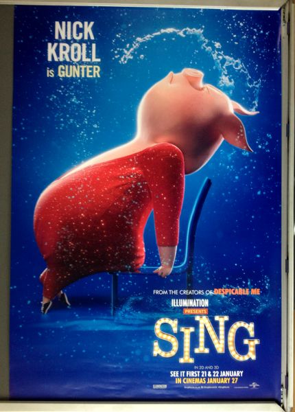 Cinema Poster: SING 2016 (Gunter One Sheet) Matthew McConaughey Reese Witherspoon Seth MacFarlane 
