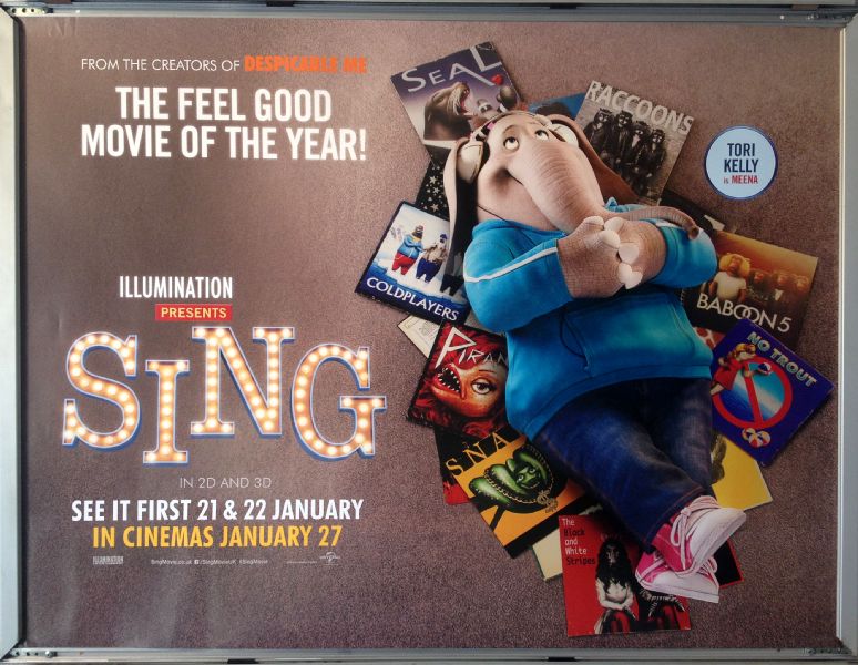 Cinema Poster: SING 2017 (Meena Quad) Seth MacFarlane Taron Egerton Tori Kelly