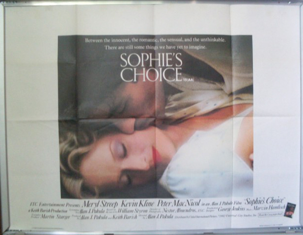 SOPHIE'S CHOICE: Main UK Quad Film Poster