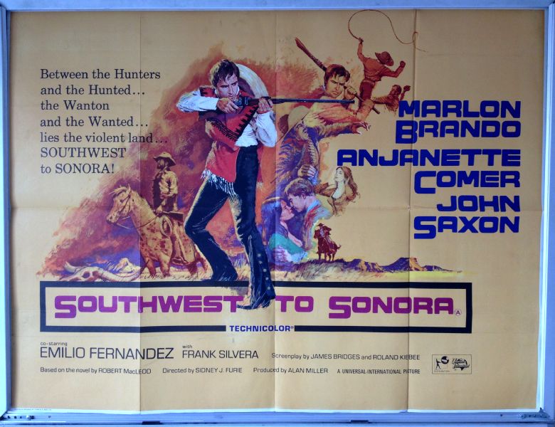 Cinema Poster: SOUTHWEST TO SONORA 1966 (Quad) Marlon Brando Cinema Poster: SOUTHWEST TO SONORA 1966 (Quad) Marlon Brando