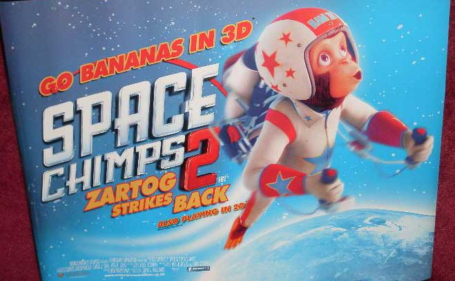 SPACE CHIMPS 2: Main UK Quad Film Poster