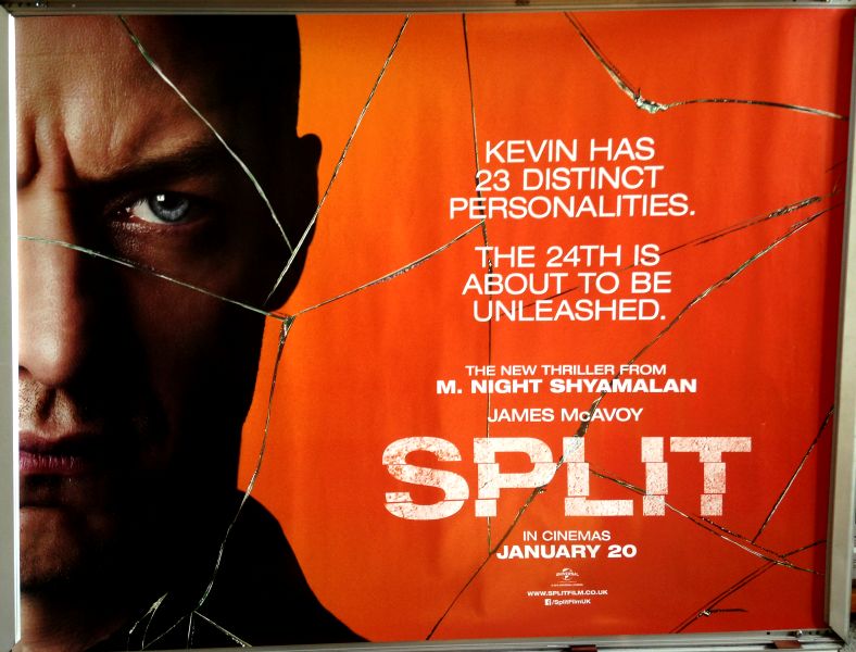 Cinema Poster: SPLIT 2017 (Orange Quad) M. Night Shyamalan James McAvoy