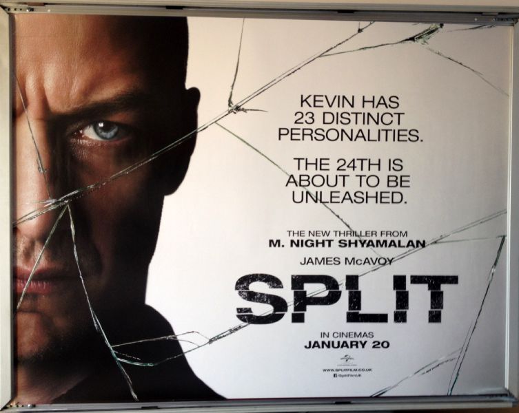 Cinema Poster: SPLIT 2017 (White Quad) M. Night Shyamalan James McAvoy