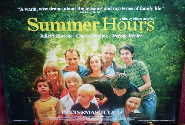 SUMMER HOURS: Main UK Quad Film Poster
