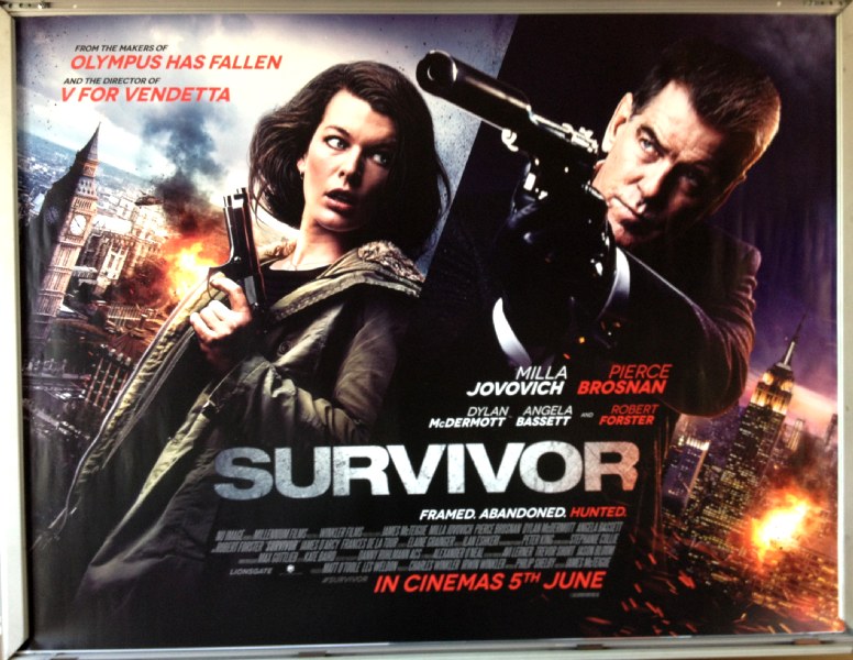 Cinema Poster: SURVIVOR 2015 (Quad) Pierce Brosnan Milla Jovovich Robert Forster