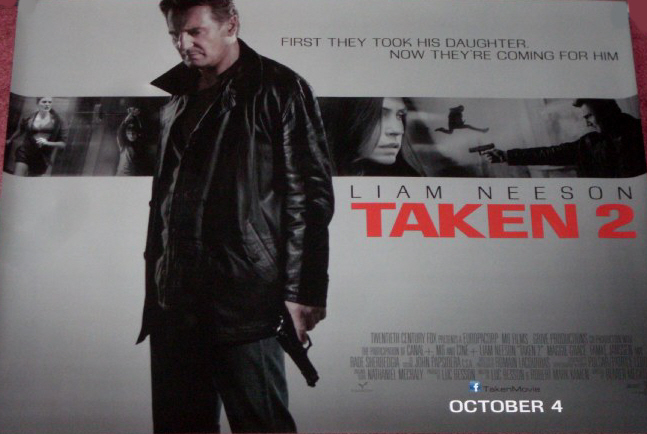 Cinema Poster: TAKEN 2 2012 (Main Quad) Liam Neeson Famke Janssen 