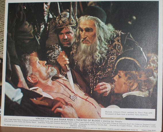 THEATRE OF BLOOD: Lobby Card (Price With Knife)