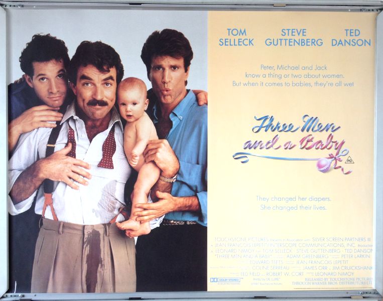 Cinema Poster: THREE MEN AND A BABY 1987 (Quad) Tom Selleck Steve Guttenberg Cinema Poster: THREE MEN AND A BABY 1987 (Quad) Tom Selleck Steve Guttenberg