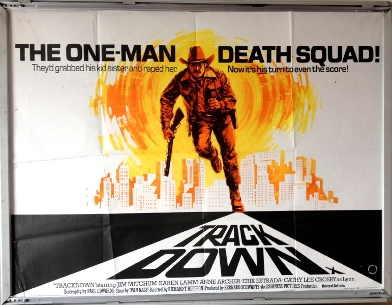 Cinema Poster: TRACK DOWN 1976 (Quad) James Mitchum Karen Lamm Anne Archer Cinema Poster: TRACK DOWN 1976 (Quad) James Mitchum Karen Lamm Anne Archer