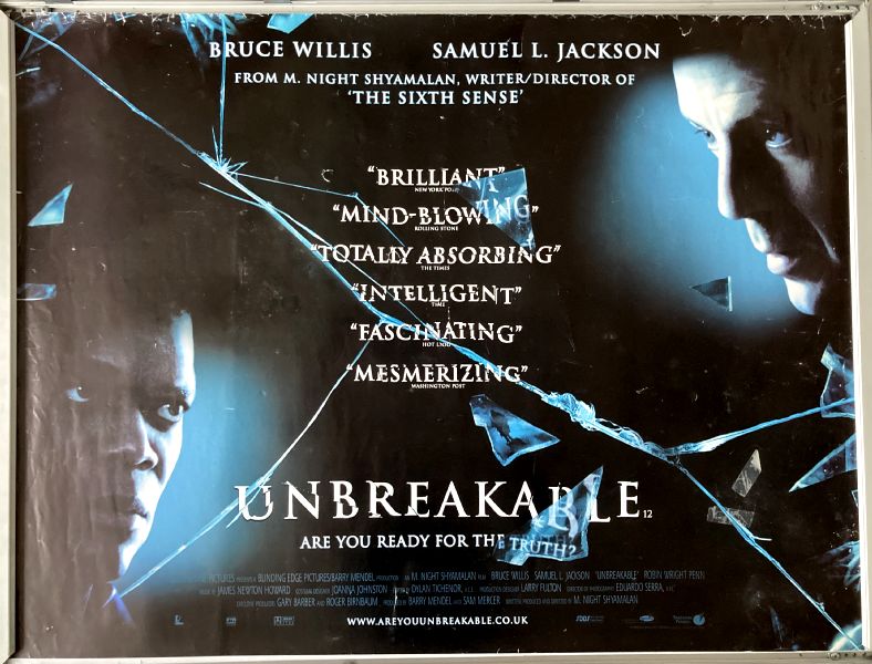 Cinema Poster: UNBREAKABLE 2000 (Main Quad) Bruce Willis Samuel L. Jackson