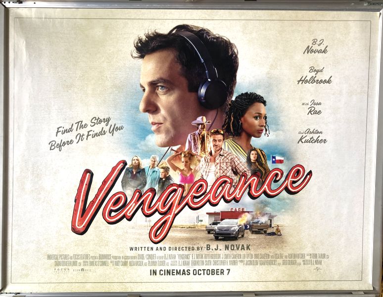 Cinema Poster: VENGEANCE 2022 (Quad) B.J. Novak Boyd Holbrook Lio Tipton