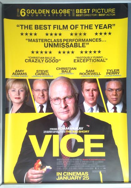 Cinema Poster: VICE 2019 (One Sheet) Christian Bale Amy Adams Steve Carell 