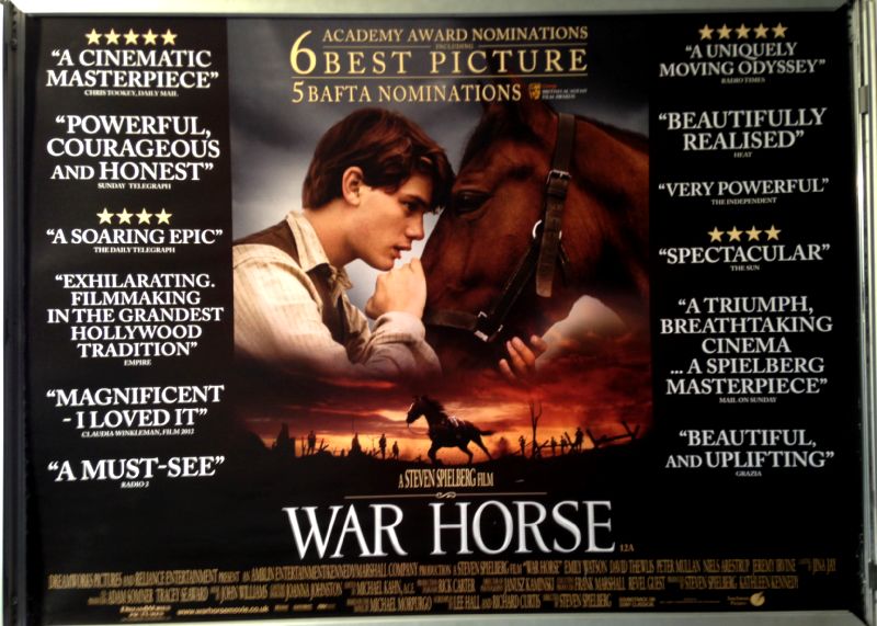 Cinema Poster: WAR HORSE 2012 (Review Quad) Jeremy Irvine Emily Watson 