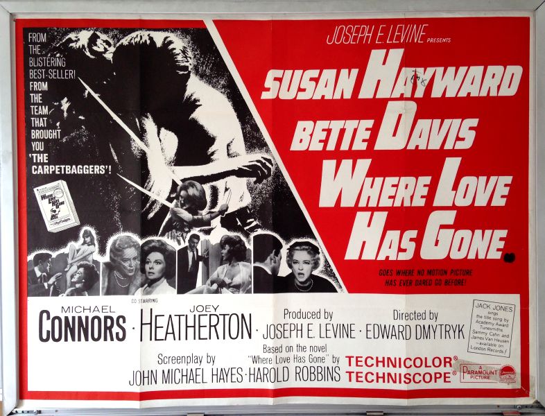 Cinema Poster: WHERE LOVE HAS GONE 1964 (Quad) Bette Davis Susan Hayward