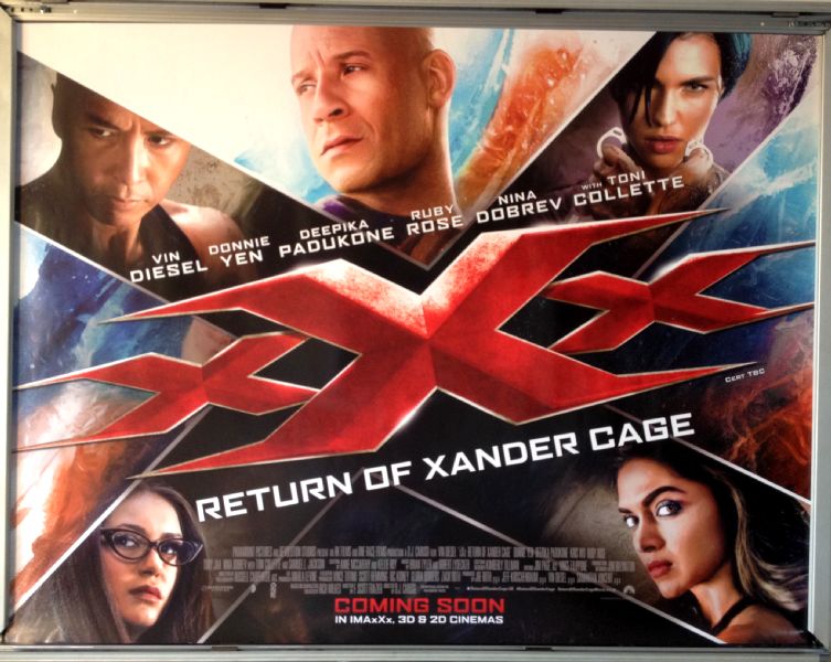 Cinema Poster: XXX RETURN OF XANDER CAGE 2016 (Main Quad) Vin Diesel Donnie Yen